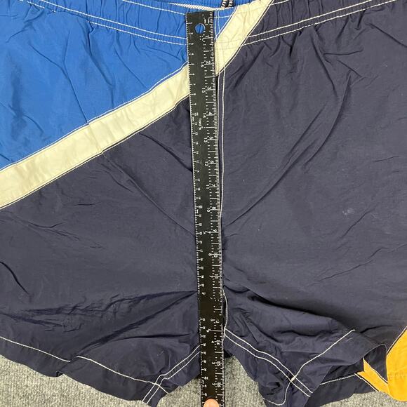 Nautica Swim Trunks Mens Size XXL Colorblock Navy Blue Yellow Mesh Lined Shorts - Picture 4 of 9